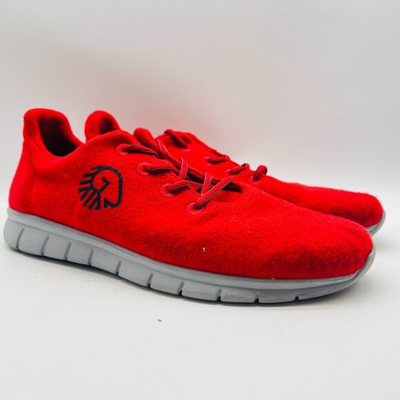 Giesswein Shoes Mens EU 46 US 13 Red Wool Merino Runner Lace Up Casual Sneakers - Picture 2 of 12